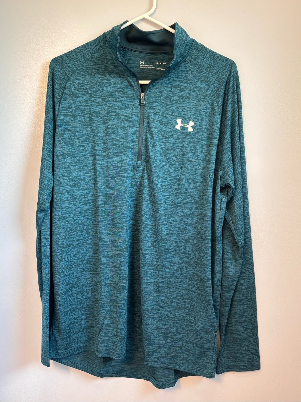 Under Armour Tech 2.0 1/2 Zip Pullover Teal Heather Size M NWT